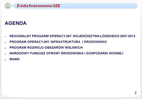 Źródła finansowania inwestycji w odnawialne źródła energii ppt pobierz