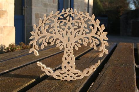 Arbre De Vie Bois Celticdeco Art Murale Taill Fait Main Etsy