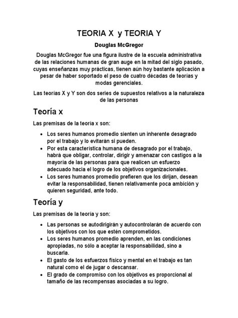 Teoria X Y Teoria Y Pdf