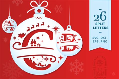 Split Monogram Christmas Svg File Include Svg Png Eps Dxf Free