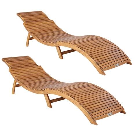 Casaria X Ergo Sun Lounger Fsc Certified Acacia Wood Ergonomic