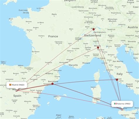 All Flight Routes From Palermo To Madrid PMO To MAD Flight Routes