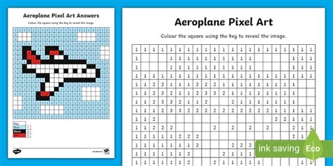 Free Aeroplane Pixel Art Template L Insegnante Ha Fatto