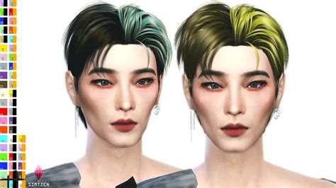 Sims 4 Cas Sims Cc Half Colored Hair Nu Punk Lesbian Hair Two