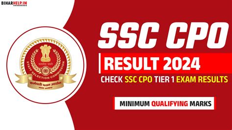 Ssc Cpo Result Check Ssc Cpo Tier Exam Results Minimum