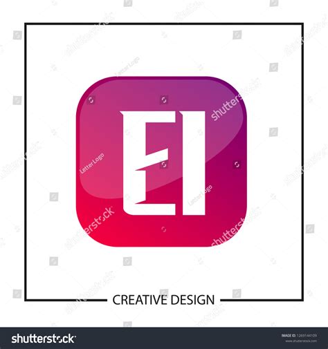 Initial Letter Ei Logo Template Design Stock Vector Royalty Free