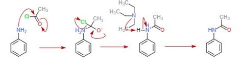 What is the mechanism for the reaction of acetyl chloride and aniline ...