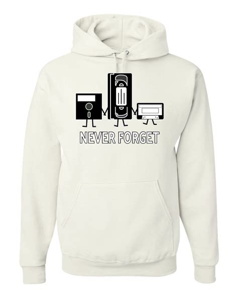 Never Forget Floppy Disk Vhs Cassette Tape Humor Unisex Graphic Hoodie