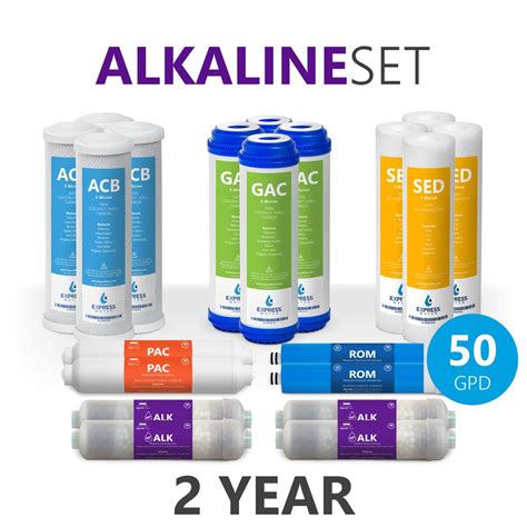 Express Water 2 Year Alkaline Reverse Osmosis System Replacement Filter Set 20 Filters W 50 Gpd