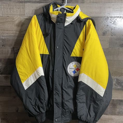 Vintage 90s Pittsburgh Steelers Chalk Line Puffer Depop