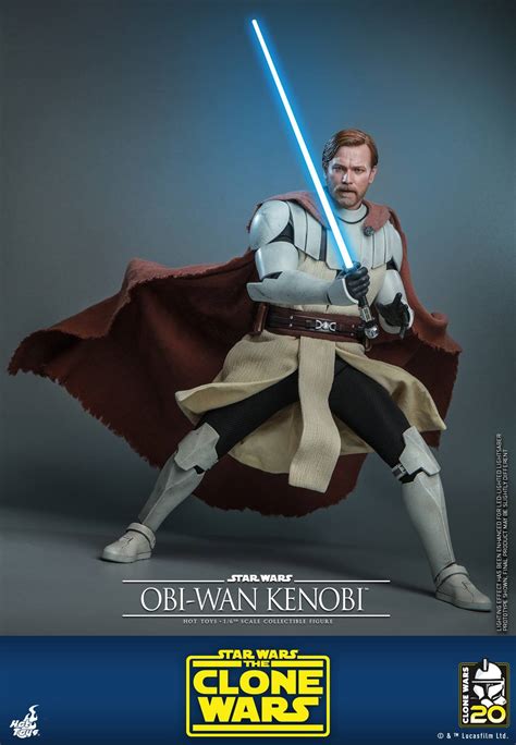 Obi Wan Kenobi Hot Toys TMS095 Star Wars The Clone Wars 1 6th Scale