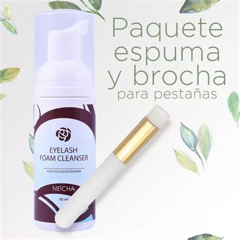 Brocha Y Espuma Limpiadora De Extensiones De Pesta As Neicha Env O Gratis