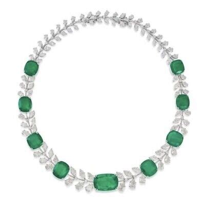 Syn Emerald Designer Necklace 925 Sterling Silver Handmade High