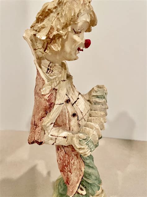 Vintage Figurine By R Ferolanza Clown Resin Playing Accordion Etsy