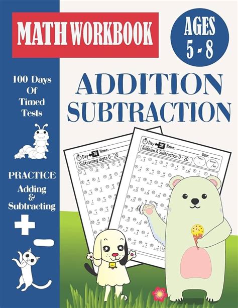 100 Days Addition And Subtraction Timed Tests Workbook For Grades K 2