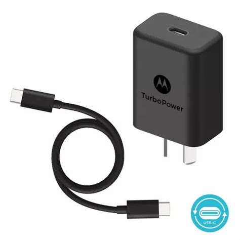 Cargador Motorola Turbo Power 30 Con Cable Tipo C 25w Color Black Envío Gratis