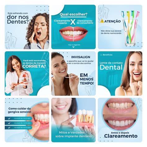 Pack Canva Dentista Feed 30 Artes Editável Elo7