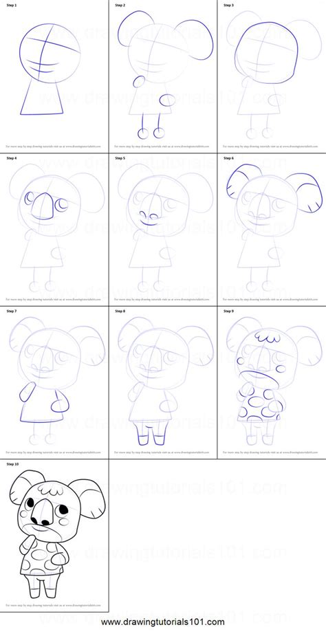 How To Draw Sydney From Animal Crossing Animal Crossing Step By Step