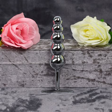Long Anal Plug Large Anal Trainer 5 Metal Ball Beads Smooth Metal Plug Unisex Anal Plug Mature