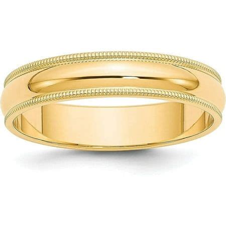 Avariah Diamonds Solid K Yellow Gold Mm Milgrain Half Round