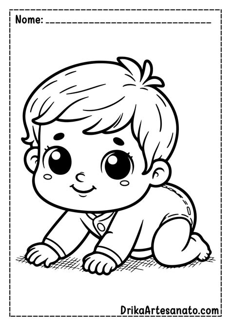 50 Desenhos de Bebê para Colorir Grátis em PDF