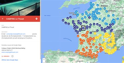 Haut Imagen Carte Des Campings En France Fr Thptnganamst Edu Vn