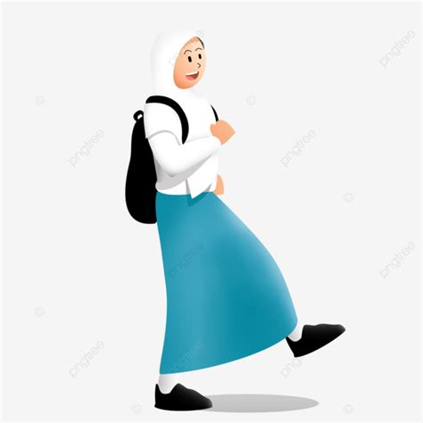 Anak Sma White Transparent, Anak Sma Hijab Semangat Berangkat Sekolah ...