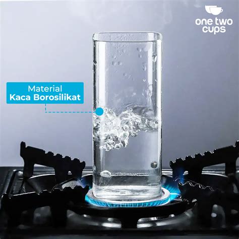 One Two Cups Gelas Kaca Kotak Juice Aesthetic Square Glass 470ml LT5