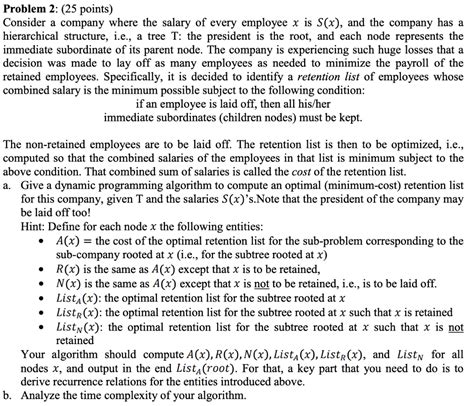 Solved Problem 2 25 Points Consider A Company Where The