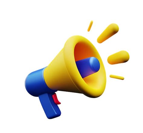 Premium Photo Megaphone Plastic 3D Announcement Communication