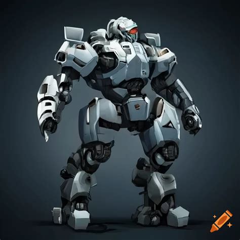 High Resolution Artwork Of A Bulky Humanoid Mech On Craiyon