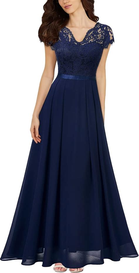 Amazon Miusol Women S Formal V Neck Elegant Floral Lace Bridesmaid