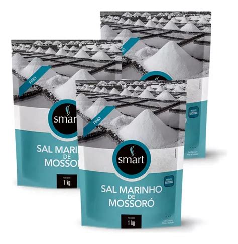 Kit 3x1 Kg Sal De Mossoró Sal Fino Integral Smart Parcelamento sem juros