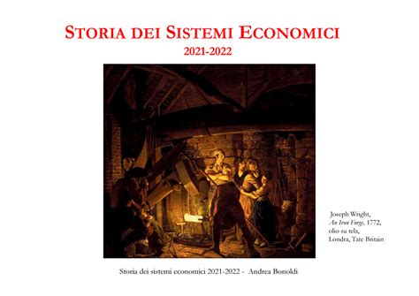 Lezione 1 1 21 STORIA DEI SISTEMI ECONOMICI 2021 Joseph Wright An