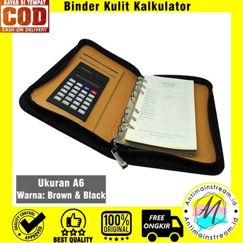 Jual Buku Catatan Binder Note Cover Kulit Dengan Kalkulator Buku