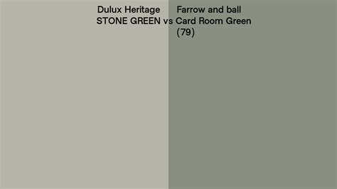 Dulux Heritage Stone Green Vs Farrow And Ball Card Room Green 79 Side By Side Comparison