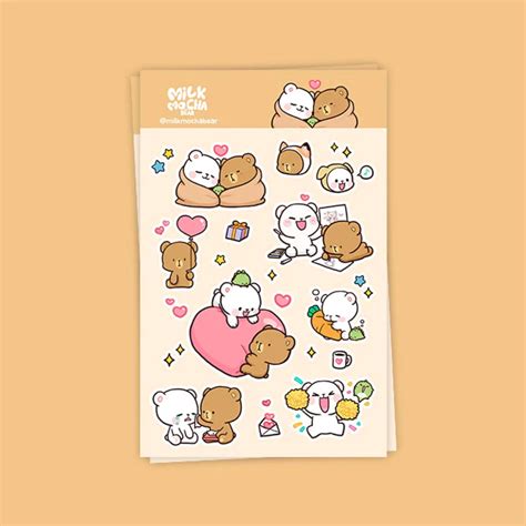 6-Pack Sticker Sheets Authentic Milkmochabear Merchandise 200+ Cute ...