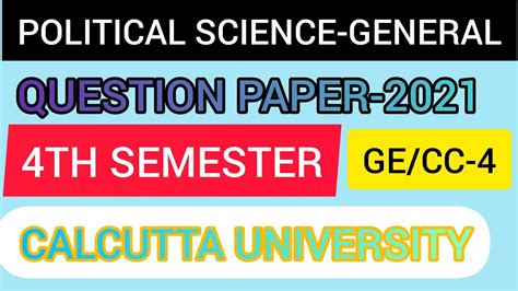 Th Semester Political Science General Question Paper Ge Cc