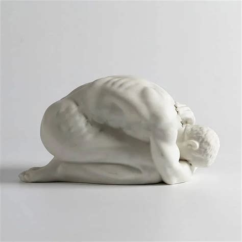 Abstract Ceramic Nude Man Figurine Handcrafted Art Statue For Home