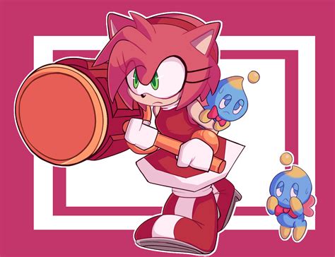 Amy Rose and some scared Chaos by DerkerBluer on Newgrounds