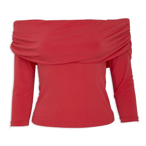 Red Off The Shoulder Top 3185219 Truworths