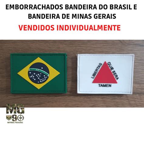 Patch Bandeira Do Brasil E De Minas Gerais Emborrachado Colorida