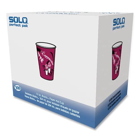SOLO Paper Hot Drink Cups In Bistro Design Oz Maroon Carton Stigler Supply Co