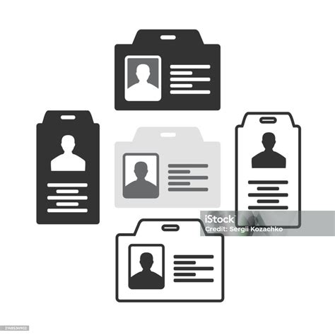 Identification Card Icon Set Identification Card Outline Icon Drivers