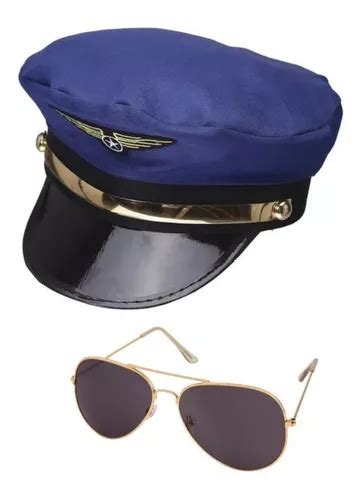 Combo Aviador Gorra Piloto Lentes Disfraz Kit Top Armada MercadoLibre