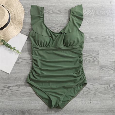 Vedolay Plus Size One Piece Swimsuit For Women Ruffle Swimsuit Women