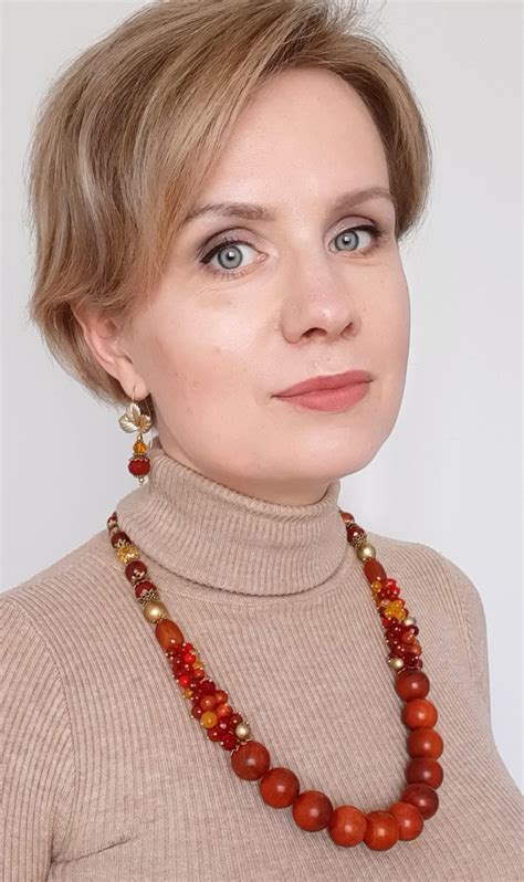 Бусы из натуральных камней «Осенние». Длинные бусы красные из агата в ...