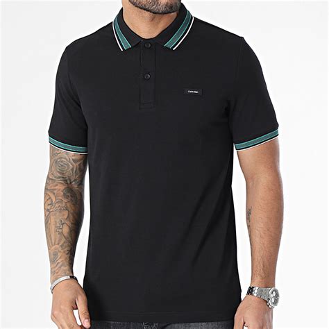 Calvin Klein Polo Manches Courtes Stretch Pique Multi Tipping 2469