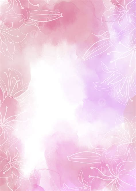 Background Pink Putih Abstrak Bunga Pernikahan Watercolor Floral Latar