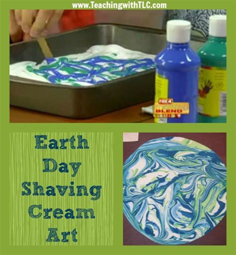 teaching  tlc earth day shaving cream art